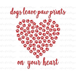 Paw Print Heart - Dog  SVG File svg / pdf / dxf / jpg / png  file for Cameo, svg file for Cricut & other electronic cutters