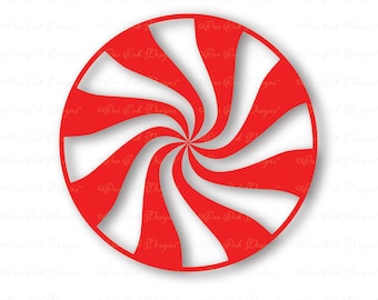 Peppermint Swirl Christmas Candy SVG DXF PNG Cut File for Cameo Cricut & other electronic cutting machines