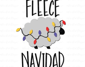 Fleece Navidad SVG DXF PNG Cut File for Cameo Cricut and other electronic cutting machies
