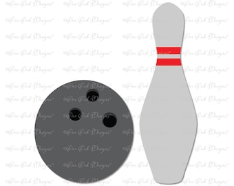 Bowling Ball Bowling Pin SVG DXF PNG pdf jpg cut file for Cricut Explore, Cameo, Scan n Cut and other cutting machines