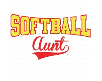 Softball Aunt SVG DXF PNG