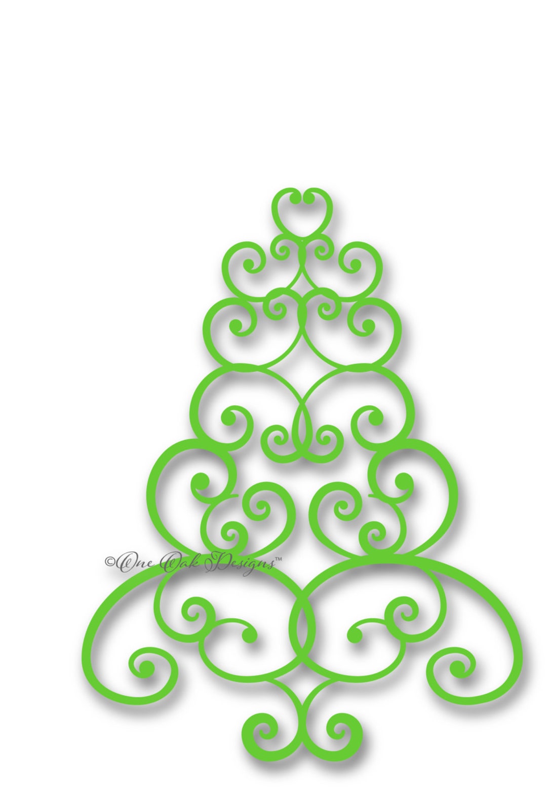 Swirly Tree SVG File Christmas Tree PDF / Dxf / Jpg / Png / Eps / Ai