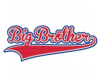Big Brother Baseball Script SVG, DXF, Fichier de coupe PNG