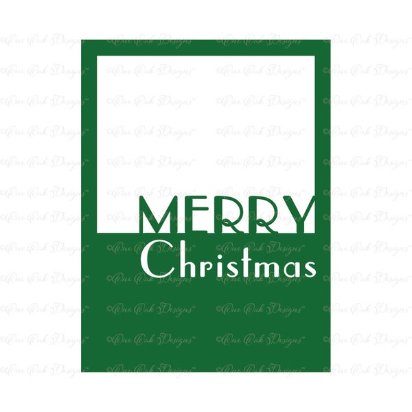 Merry Christmas Frame Greeting Card SVG DXF PNG cut file for Cricut Cameo & other electronic cutting machines