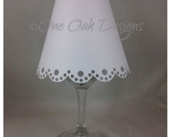 Wine Glass Lamp Shade Lampshade Scalloped 3D Cut File SVG PDF DXF png for Cameo, Cricut & other electronic cutting machines