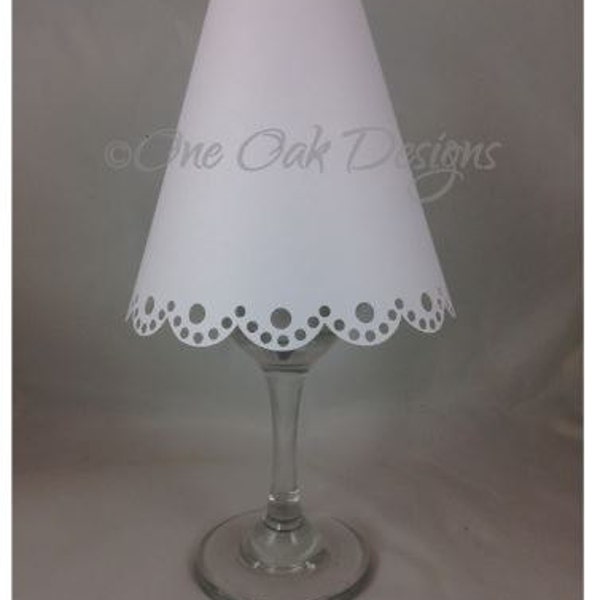 Wine Glass Lamp Shade Lampshade Scalloped 3D Cut File SVG PDF DXF png for Cameo, Cricut & other electronic cutting machines