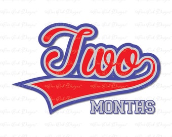 Baseball Baby Birthday Month 2 SVG DXF PNG for Cameo  Cricut & other electronic cutters