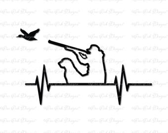 Duck Hunter ECG SVG fichier dxf / pdf / png / jpg pour Cricut, camée, Scan n coupe et autres machines de découpe