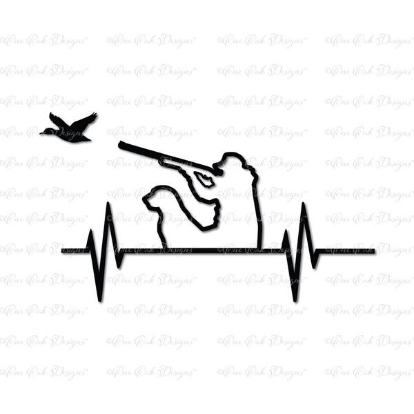 Duck Hunter ECG SVG fichier dxf / pdf / png / jpg pour Cricut, camée, Scan n coupe et autres machines de découpe