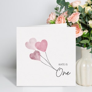 Karte zum 1.Geburtstag Mädchen, erste Geburtstagskarte, Geschenk zum 1.Geburtstag für Mädchen, Tochter 1.Geburtstag, Enkelin 1.Geburtstag, Nichte
