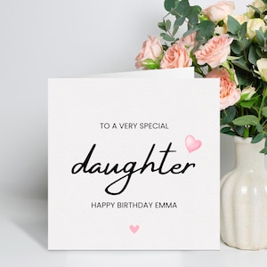 Biglietto di auguri di compleanno per figlia, biglietto di auguri di compleanno speciale per figlia, regalo di compleanno per figlia, regalo di compleanno per figlia, da mamma e papà