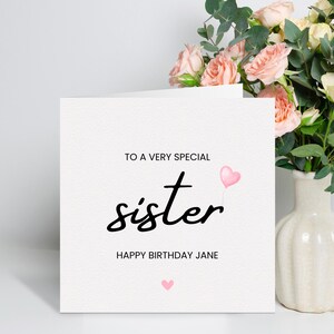 Personalised Sister Birthday Card, Special Sister Birthday Card, Birthday Card For Sister, Birthday Gift Sister, Special Sister, Cute Card