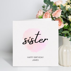 Tarjeta de cumpleaños personalizada para hermana, tarjeta de cumpleaños especial para hermana, tarjeta de cumpleaños para hermana, regalo de cumpleaños para hermana, hermana especial, tarjeta linda