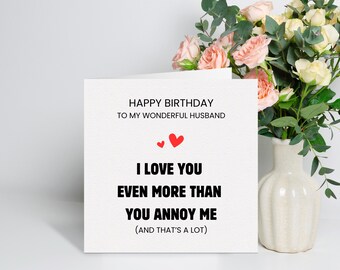 Carte d'anniversaire drôle mari, carte d'anniversaire pour mari, cadeau d'anniversaire mari, blague carte mari, carte d'anniversaire pour lui, cadeau mari
