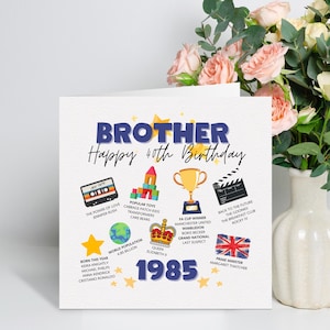 Personalisierte Bruder 40. Geburtstagskarte, Dreißigste Bruder Geburtstagskarte, Geburtstagskarte Bruder, Geburtstagsgeschenk Bruder, Bruder 40 Karte