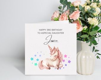 Carte personnalisée pour le 3e anniversaire de fille, carte de 3e anniversaire pour fille, cadeau de 3e anniversaire mignon pour petite fille, cadeau de 3e anniversaire, nièce