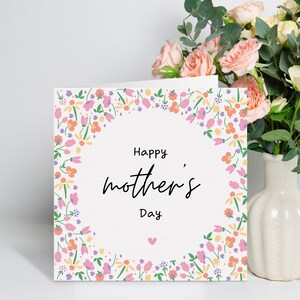 Floral Mother&#39;s Day Card, Happy Mothers Day Card, Card For Mothers Day, Mum Mothers Day Cards For Her, Personalised Mothers Day Card, Gift