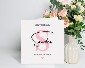 Carte d'anniversaire nièce, carte d'anniversaire pour nièce, carte d'anniversaire nièce personnalisée, cadeau d'anniversaire nièce, cartes d'anniversaire spéciales nièce, pour fille