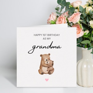 Carte 1er anniversaire en tant que grand-mère, carte d'anniversaire personnalisée pour grand-mère, carte 1er anniversaire en tant que grand-mère, cadeau d'anniversaire de nounou, pour elle, grand-mère