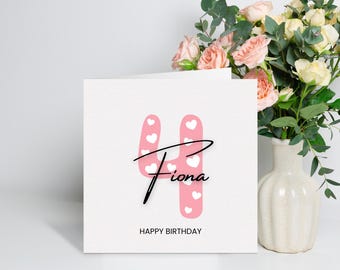 Carte personnalisée de 4e anniversaire pour fille, carte de 4e anniversaire pour fille, cadeau de quatrième anniversaire pour petite fille, cadeau de 4e anniversaire, petite-fille