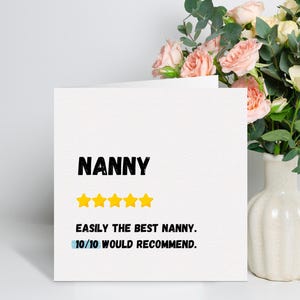 Carte d'anniversaire de nounou, joyeux anniversaire grand-mère, carte d'anniversaire de grand-mère pour elle, la meilleure carte d'anniversaire de nounou, cadeau d'anniversaire de grand-mère, cadeau de grand-mère