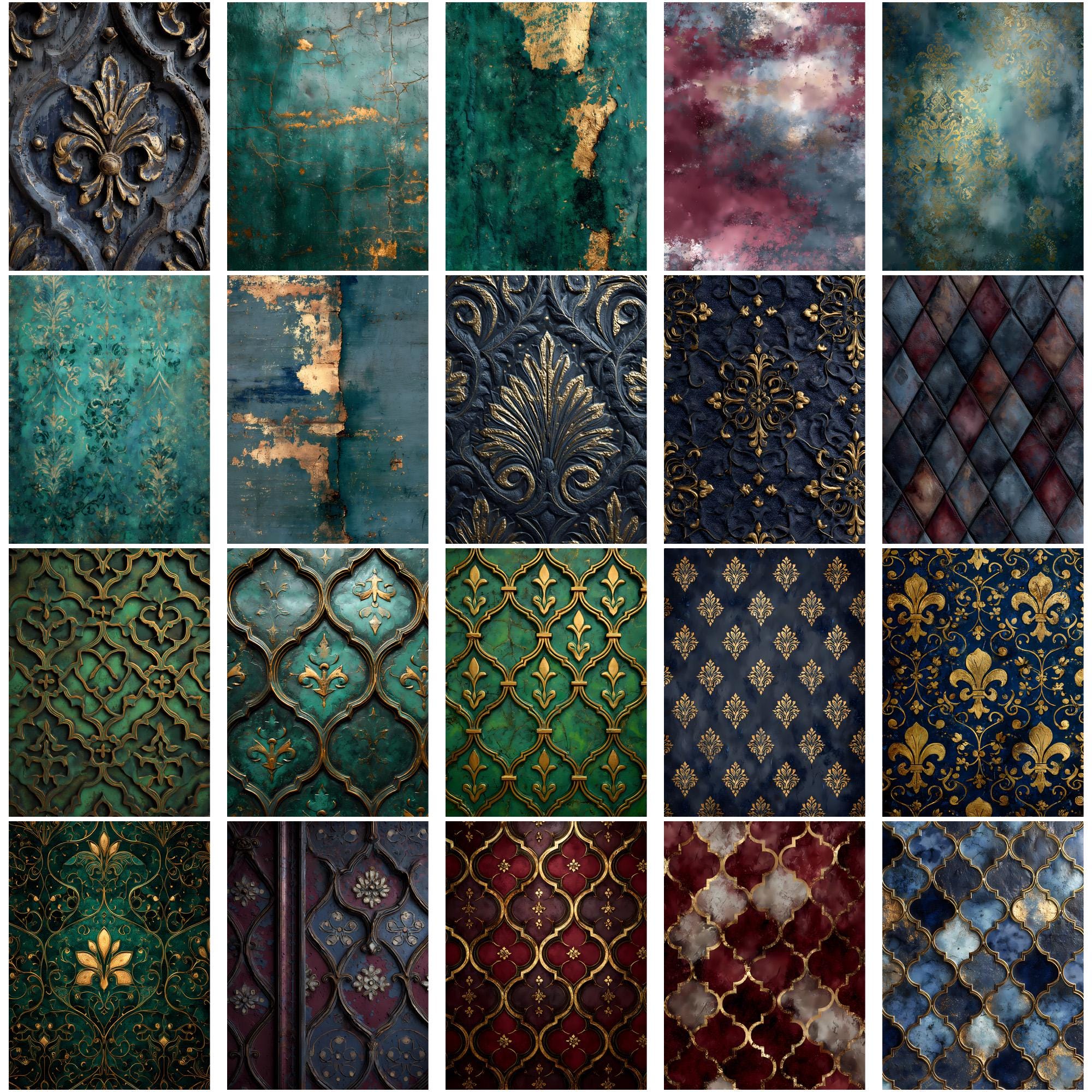 Medieval Junk Journal Pages, Gilded Heraldry Ephemera, Royal Tapestry ...