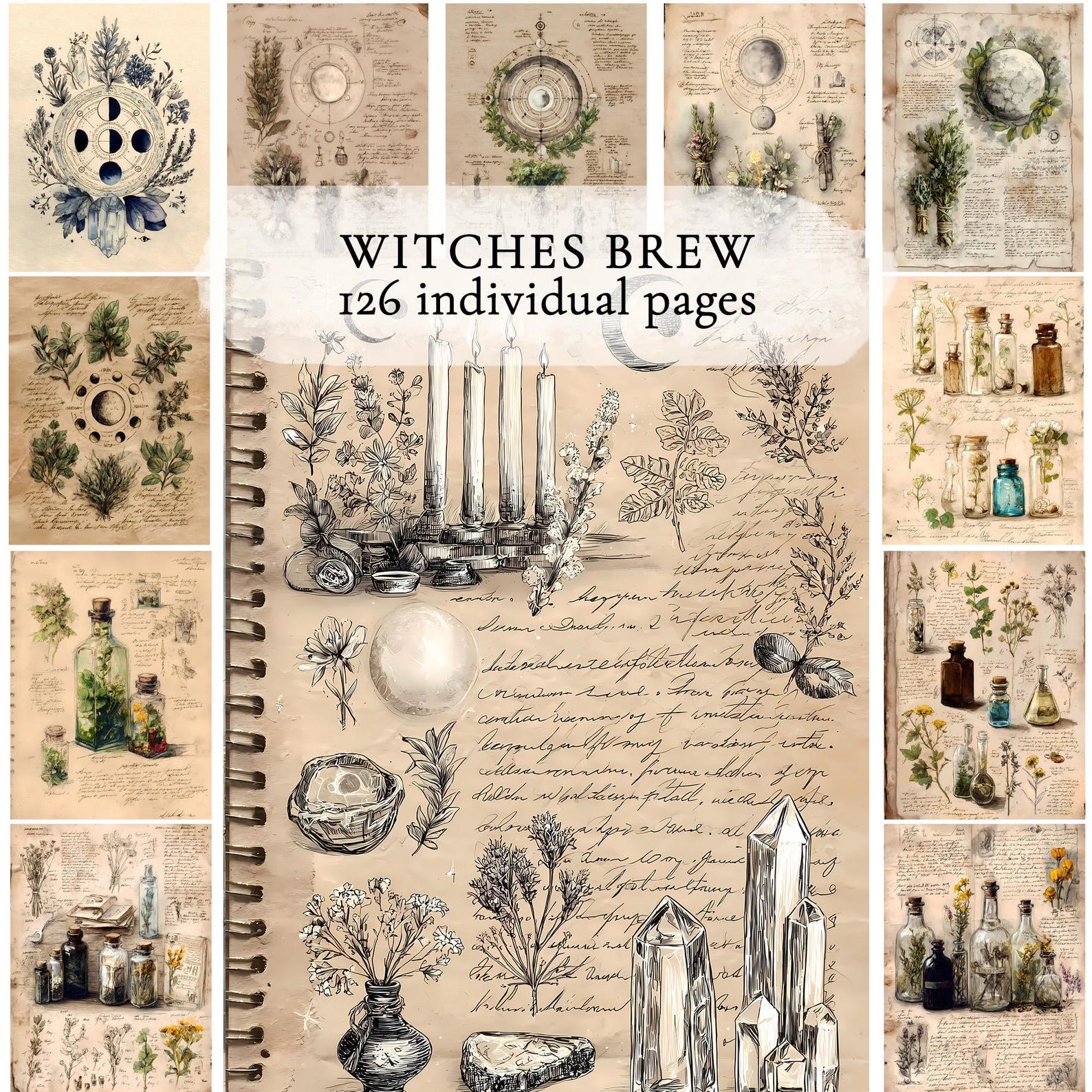 Witchcraft Junk Journal Pages, Apothecary Ephemera Kit, Grimoire ...