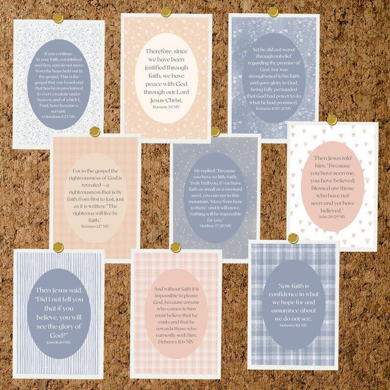 50 Faith Bible Verses Collage Kit | Christian Wall Collage 4x6 ...