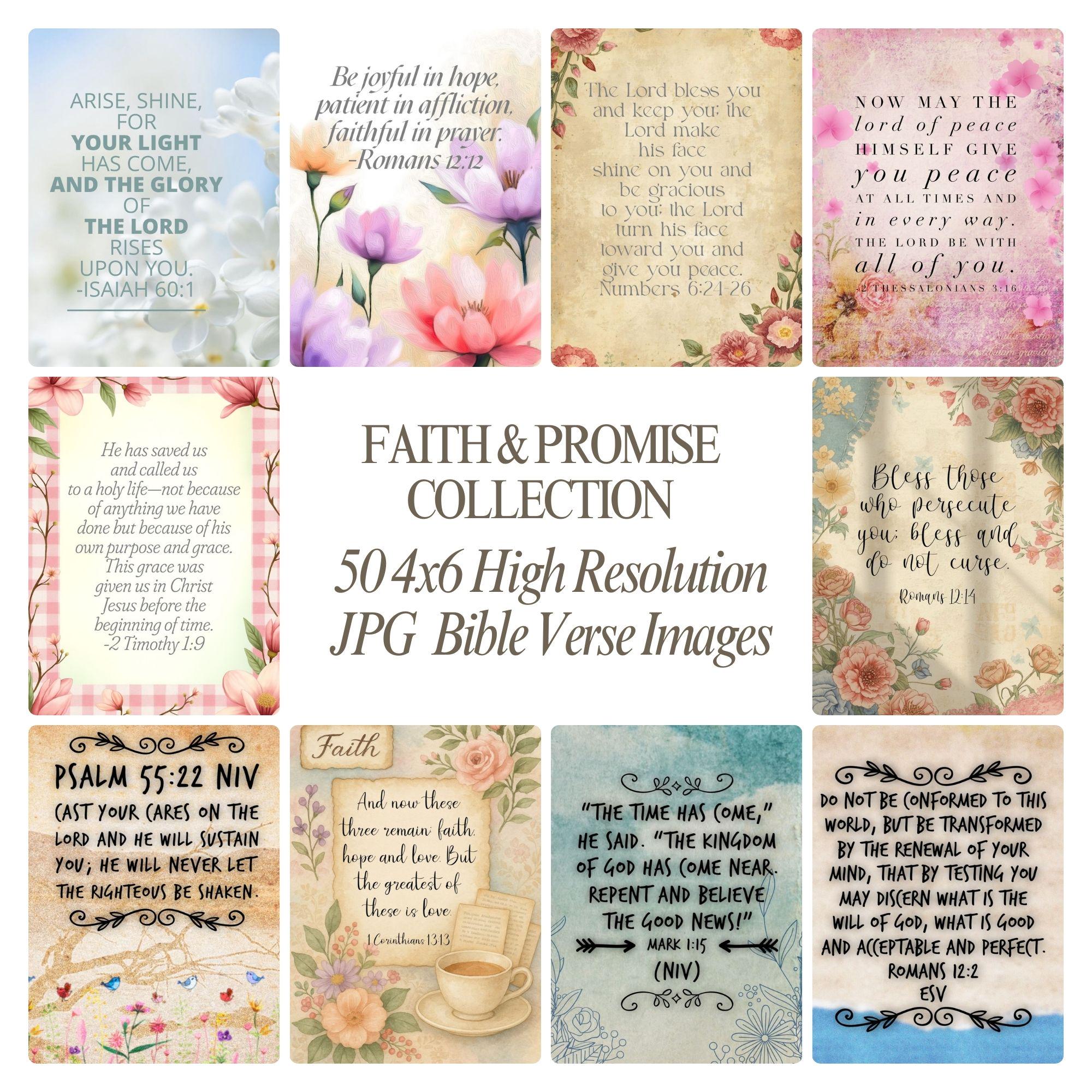 50 Bible Verse Prints 4x6 | Christian Wall Collage Kit | Printable ...
