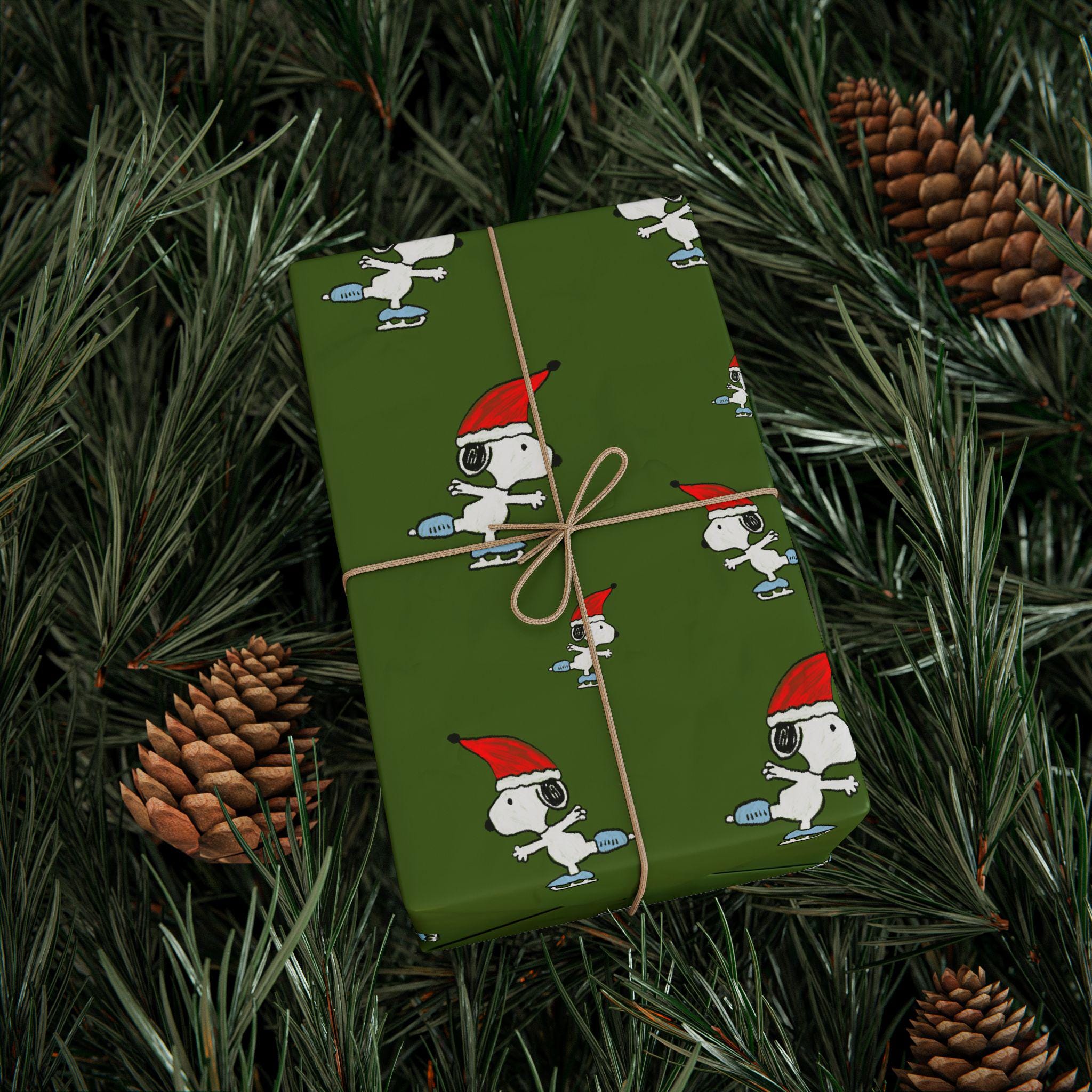Snoopy Christmas Wrapping Paper, Cute Dog Holiday Gift Wrap