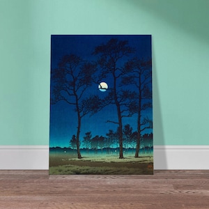 Winter Moon over Toyama Plain, Zen Canvas, Japanese Wall Art, Gift