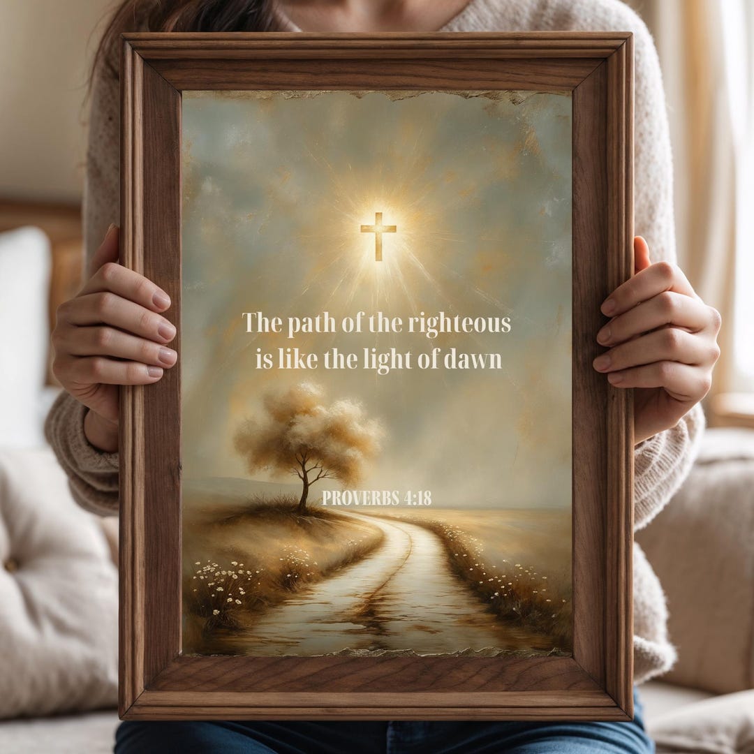 The Path of the Righteous Bible Verse Wall Art | Proverbs Scripture ...