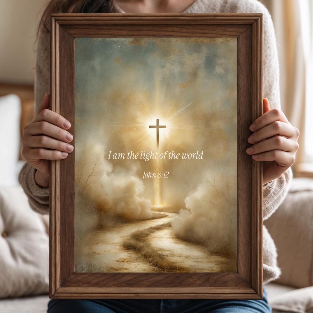 Light of the World Bible Verse Wall Art | John 8:12 Scripture Print ...