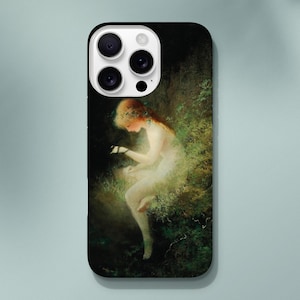 Fille tenant un serpent, coque d'iPhone, cadeau design unique