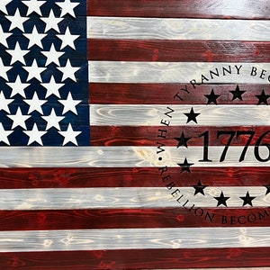 Wood Flag, Rustic American Burned Wood Flag, American Flag