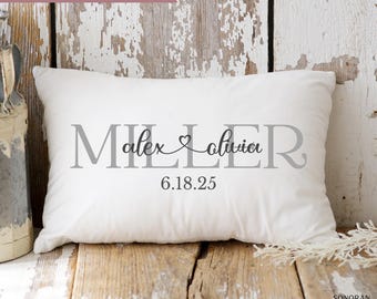 Wedding Gift for Couple Unique Personalized, Custom Engagement Pillow, Bridal Shower Gift, Newlywed Gift for Couple, Keepsake Pillow