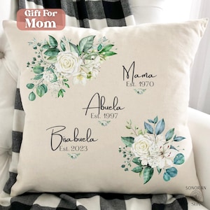 Bisabuela Pillow, Personalized Pillow Cover Abuela Gift, Spanish Grandma Gift, Great Grandma Mother's Day Gift. Regalo Del Día de la Madre.