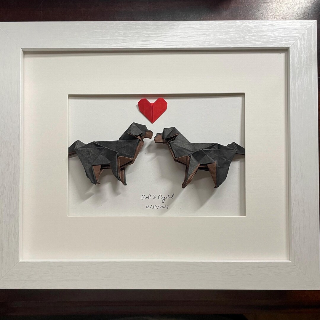 Personalized Origami For Rottweiler Dog Lovers First Wedding Paper personalized-origami-for-rottweiler-dog-lovers-first-wedding-paper