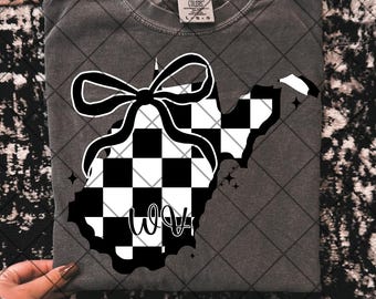 WV checkered png West Virginia check png check png West Virginia state digital WV png WV shirt png West Virginia shirt png trendy png retro
