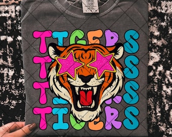 Preppy tigers png tiger sunglasses png tiger school mascot png tiger png colorful tigers game day football png school spirit png school masc