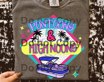 Pontoons and high noons png pontoon png lakin png bright lake png colorful lake png pontoon boat png lake life png 90s lake png retro lake p