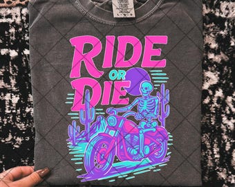 Ride or die png motorcycle png skeleton motorcycle png skeleton png motorcycle shirt png ride or die shirt retro png western png cactus png