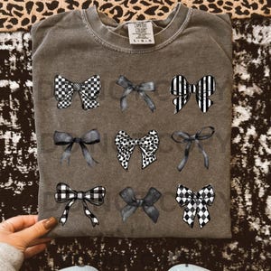 checkered coquette png bows and ribbon png digital download png retro coquette bow png black and white retro png trendy bows stripes png