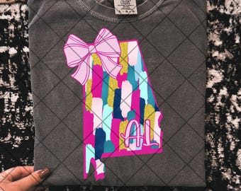 AL preppy coquette brush strokes png Alabama check png camo png Alabama state digital AL png AL shirt png Alabama shirt png trendy png pink