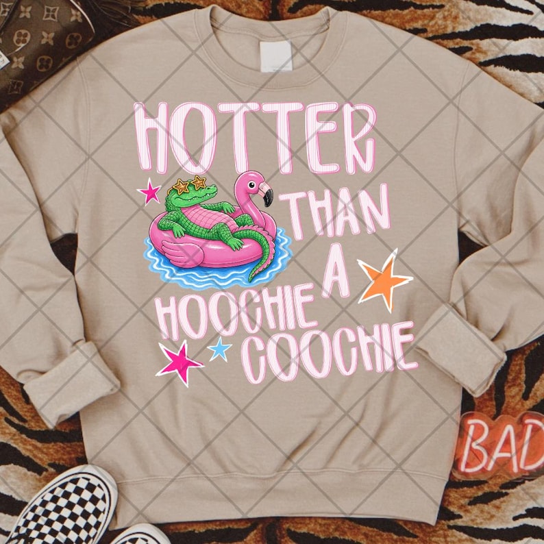 Hotter than a hoochie coochie png funny alligator shirt cute gator png summer pool float png summer png lake gator png gator png trendy png image 2