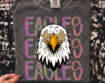 Preppy adelaars png adelaars glitter ster png adelaars schoolmascotte png kleurrijke adelaars png wedstrijddag png wedstrijddag voetbal png schoolgeest png