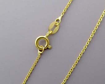 5 Vermeil Oval Link Chains: Gold Plated Sterling Silver, 14-20 inch (NVS101)