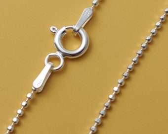 Italian Sterling Silver Diamond Cut Ball Chain: 1.2mm, 16-20 Inch, 3 Pcs (NSS503)
