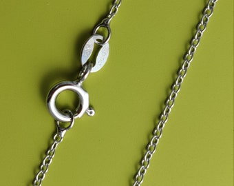 10 pcs 16", 18", 20" inch rhodium plated sterling silver Italian cable chain (NSR303)