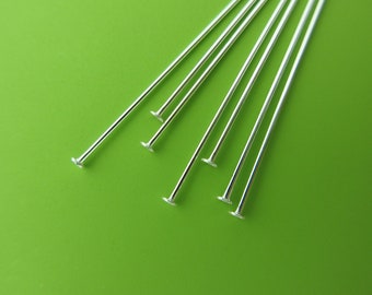 100 pcs 1 inch 24 gauge sterling silver T pin (TSS010)